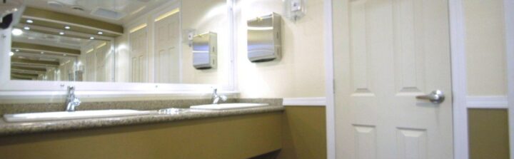 A standard trailer bathroom is luxurious but we can customize as well.