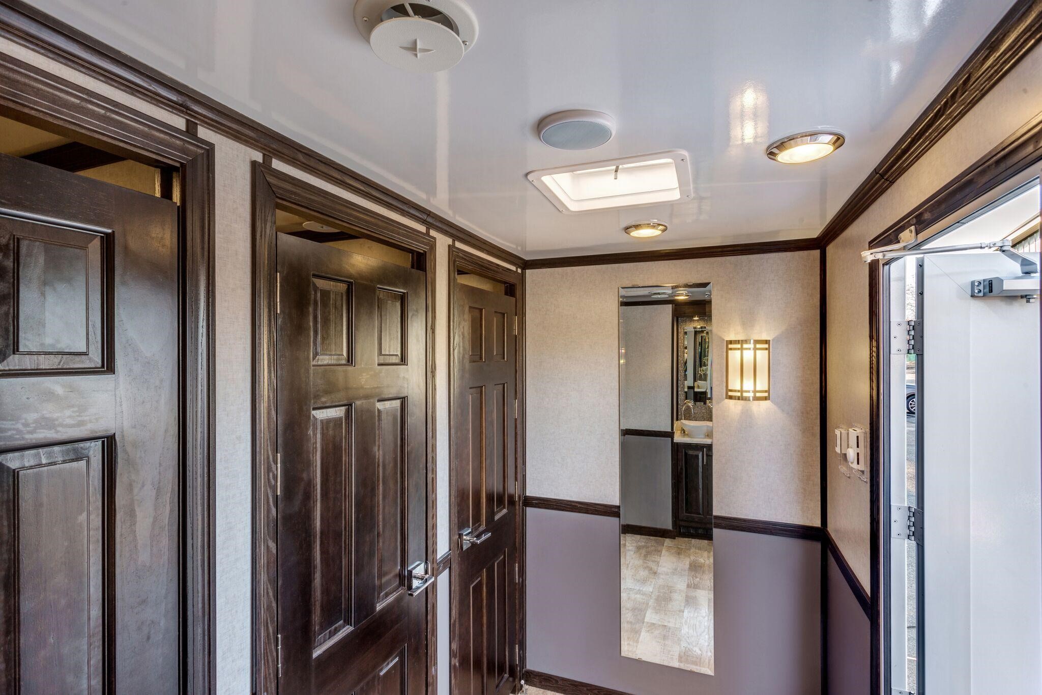 Interior of restroom trailer rental