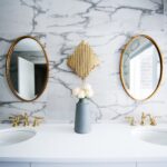 Bathroom vanity and mirrors