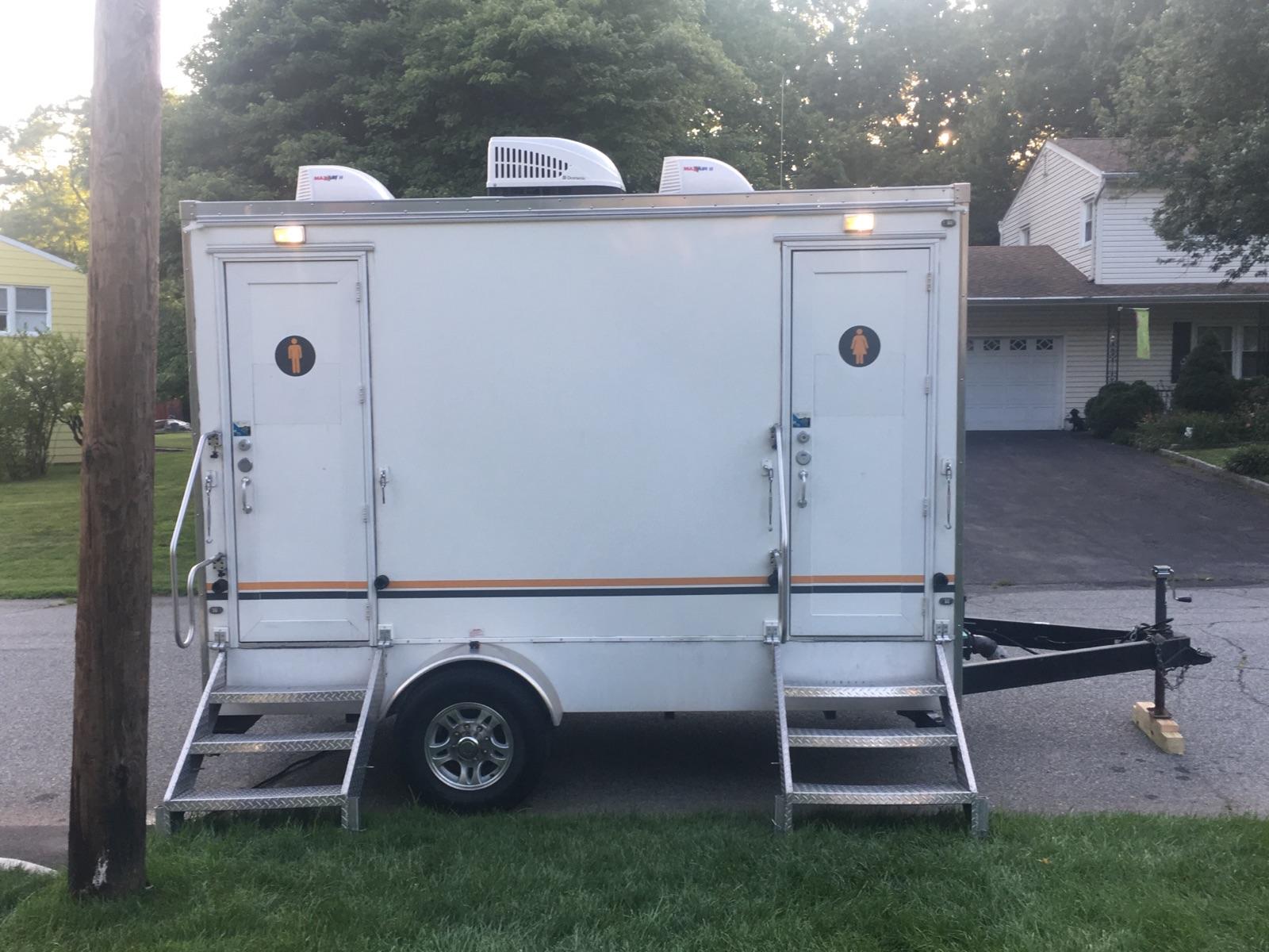 Two Station Rolls Royce Restroom Trailer, at a Sweet 16 Party