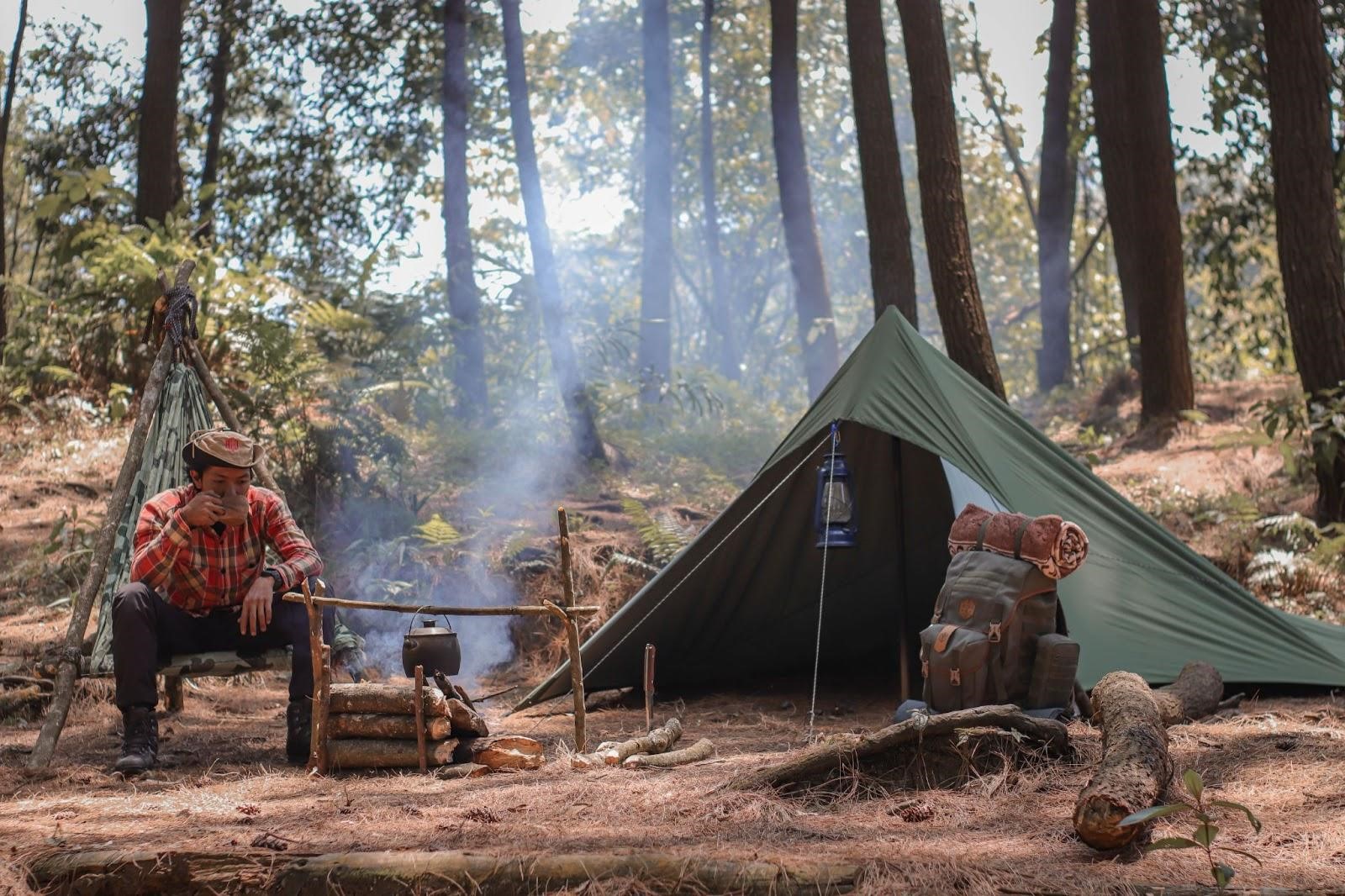 campfire on campground