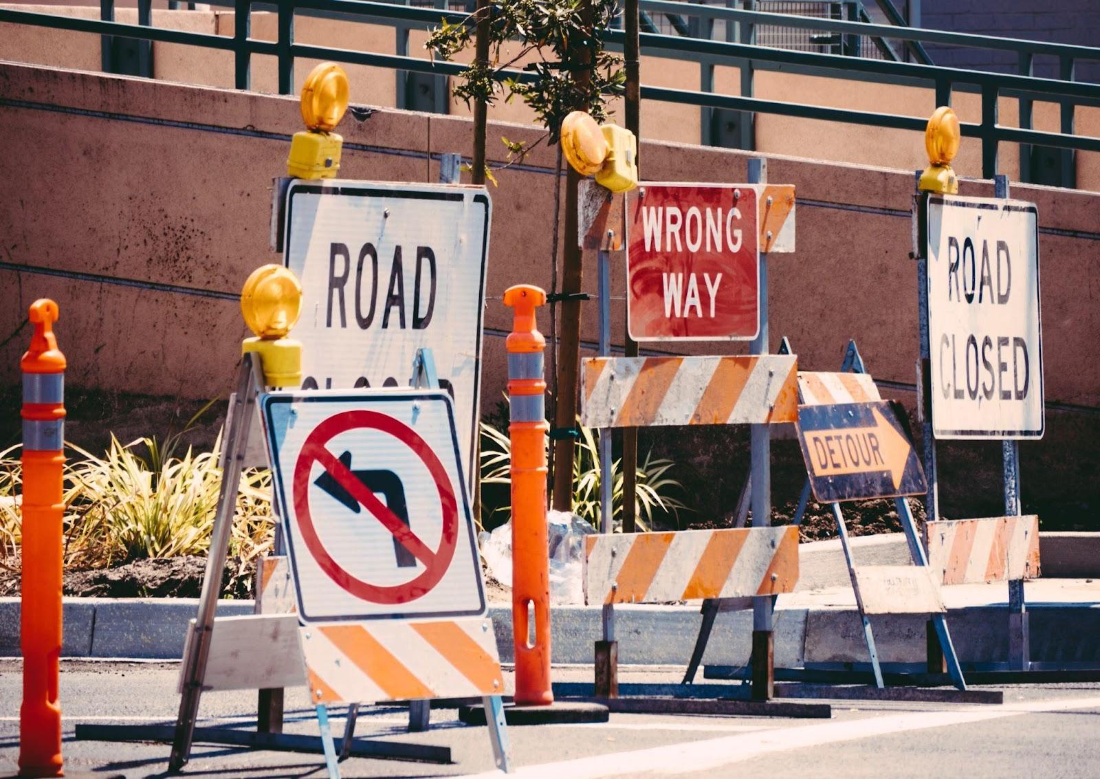 road construction signs