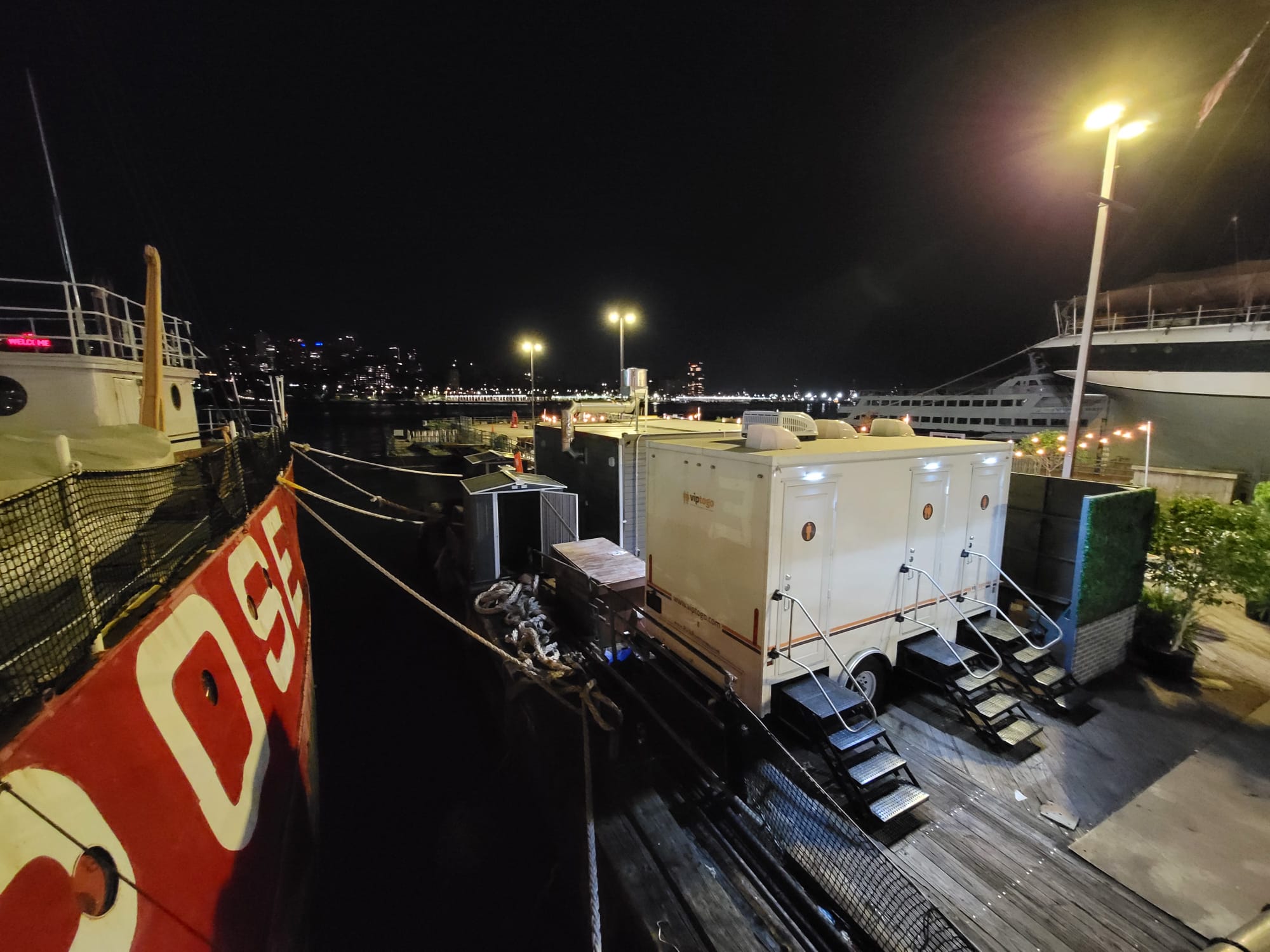 mobile restroom trailer at boat event