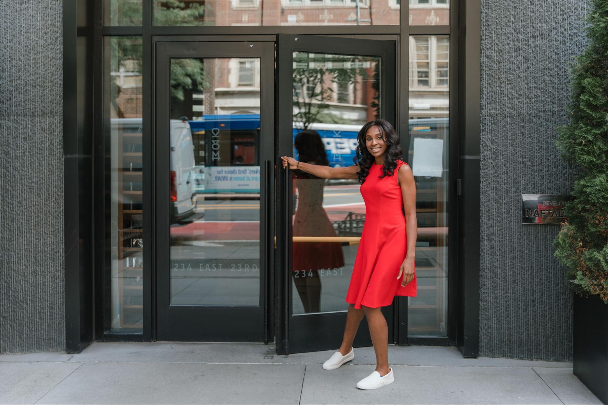 opening the door for grand opening celebration